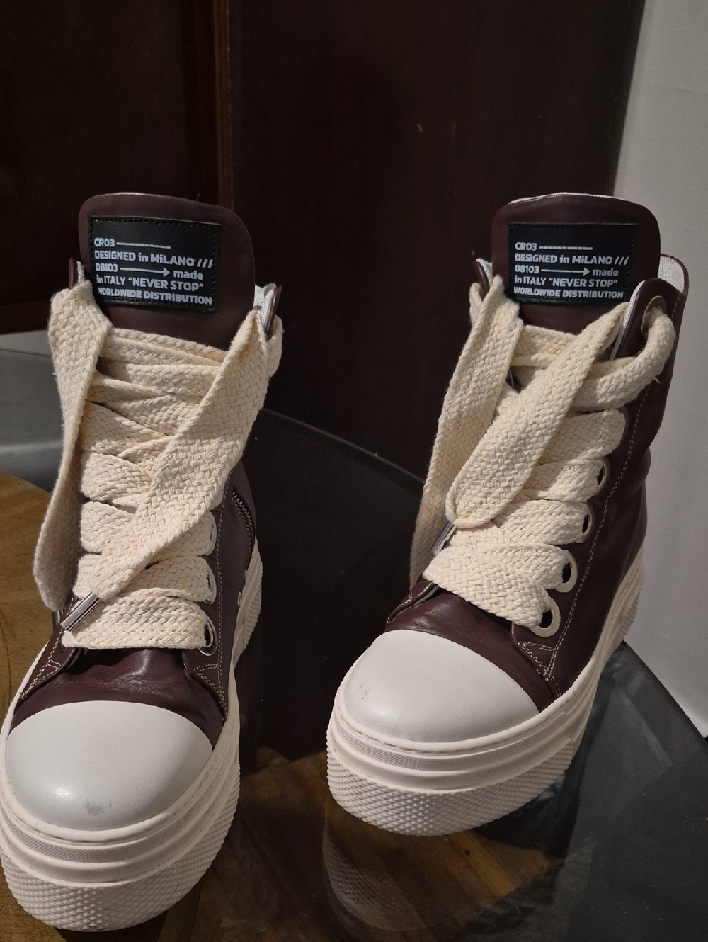 LEATHER CHRISTIAN ZEROTRE BOOTS CHOCOLATE EDITION